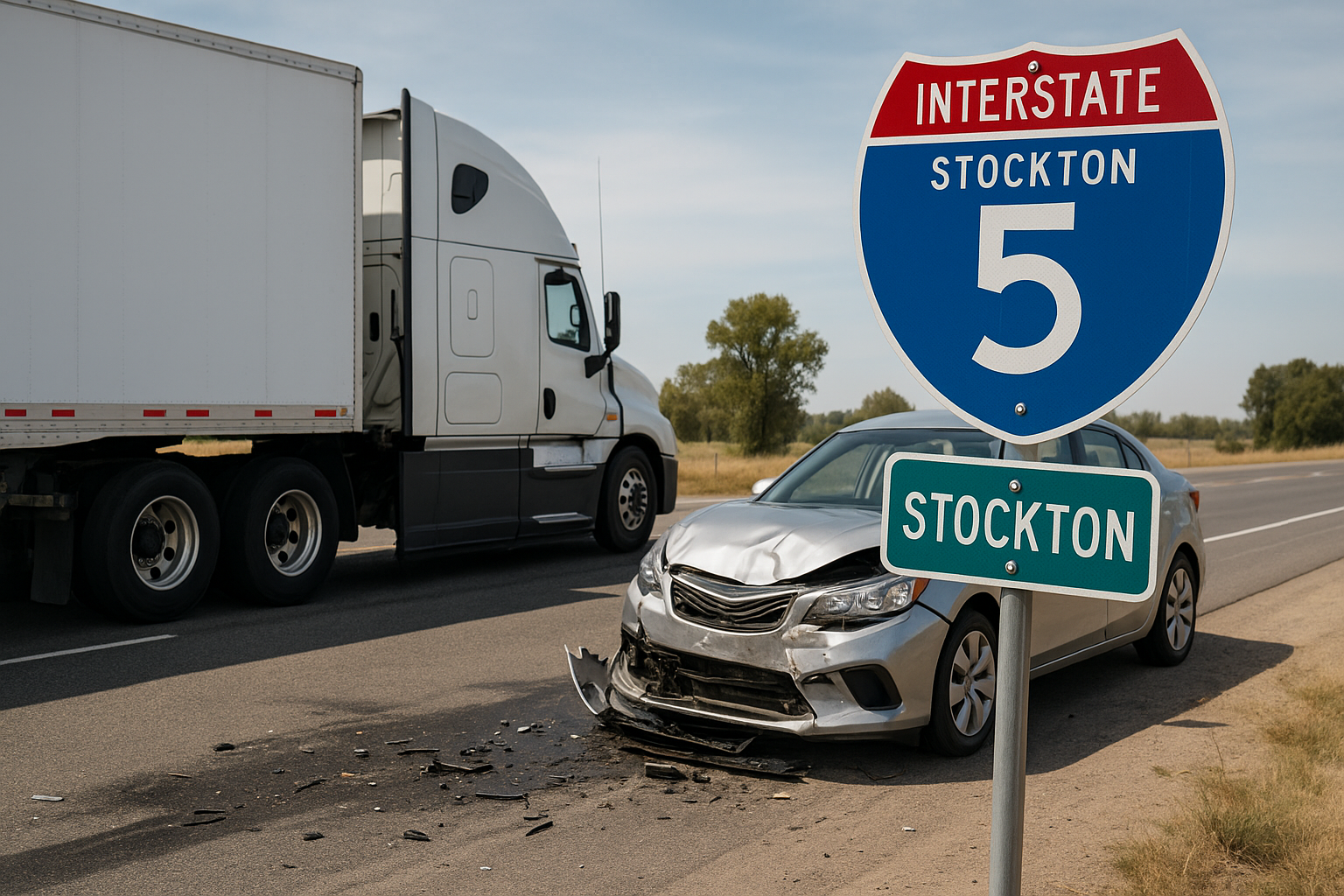 Trucking Accident Injuries on I-5 Near Stockton-A Victim’s Checklist